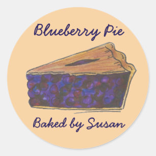 Personalisierter Blueberry Pie Slice mit Aufkleber