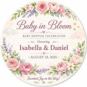 Personalisierter Blumen-Baby-Shower-Unterleger Getränkeuntersetzer