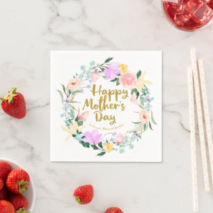 Personalisierter Blumen-Muttertags-Brunch Serviette