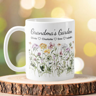 Personalisierter Blumen-Oma-Garten Muttertag  Kaffeetasse