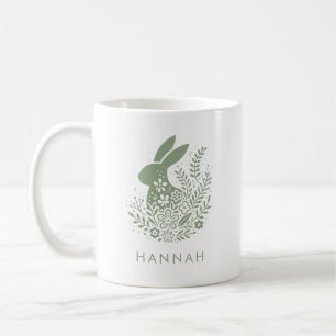 Personalisierter Blumen-Osterhase Kaffeetasse