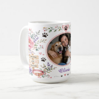 Personalisierter Blumen-Pfotenabdruck-Foto-Geschen Kaffeetasse