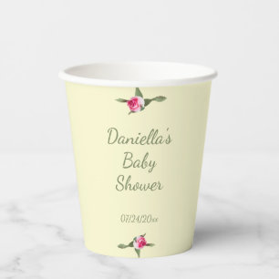 Personalisierter Blumen-Spray Gelb Pappbecher