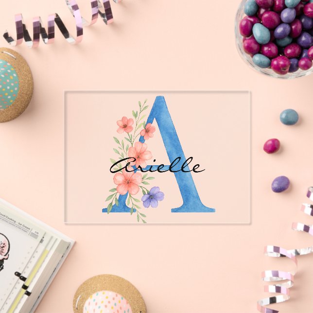 Personalisierter Blumenbrief A monogramm Acryleinladungen (Insitu (Feier))
