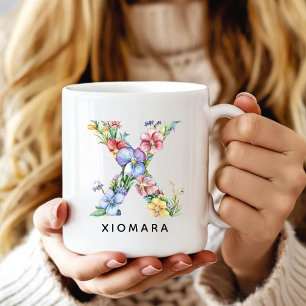 Personalisierter Blumenbuchstaben-Becher, Abschlus Kaffeetasse