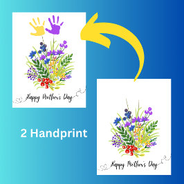Personalisierter Blumendruck am Muttertag 2 Karte
