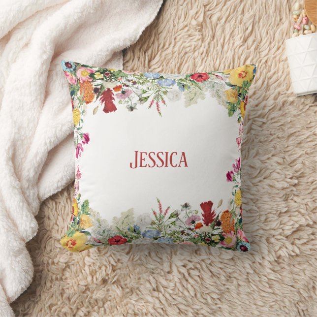 Personalisierter Blumengarten Farbige Blume Kissen (Decke)