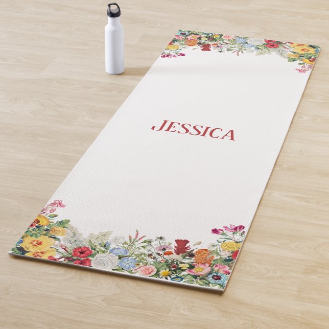 Personalisierter Blumengarten Farbige Blume Yogamatte (Beispiel)