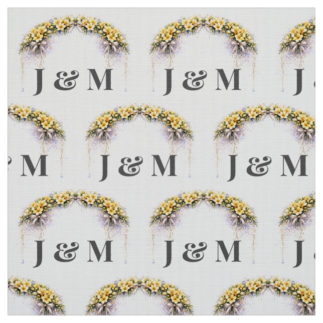 Personalisierter Blumenhochzeitsstoff mit Monogram Stoff (Muster)