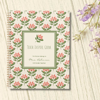 Personalisierter Blumenlehrerplaner Planer