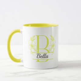 Personalisierter Blumenmonogramm-Buchstabe B Beche Tasse