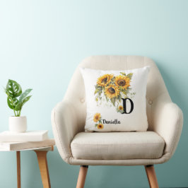 Personalisierter Blumenname Kissen