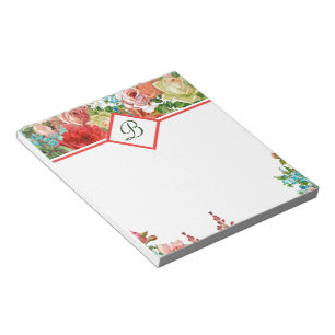 Personalisierter Blumenrahmen Notizblock