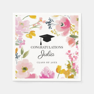 Personalisierter Blumenschmuck für Abschlussfeierl Serviette