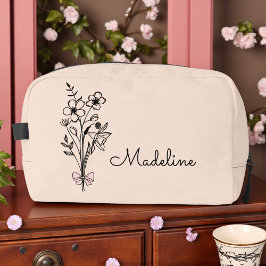Personalisierter Blumensteg Waschbeutel