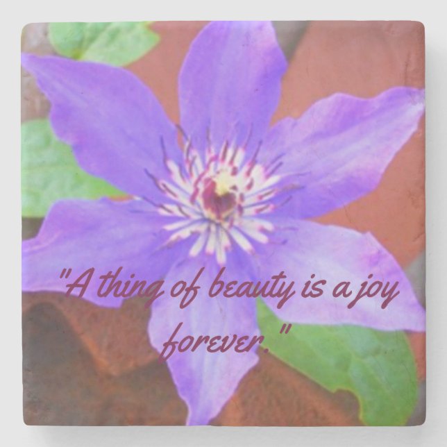 Personalisierter BlumensteinUntersetzer Steinuntersetzer (Vorderseite)