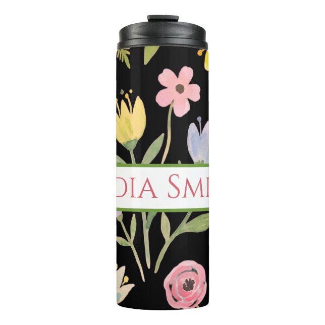 Personalisierter Blumentrinkbecher Thermosbecher (Vorderseite)
