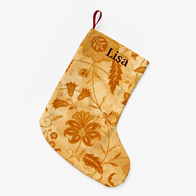Personalisierter Blumenweihnachtsfest Strumpf Kleiner Weihnachtsstrumpf (Vorderansicht (hängend))