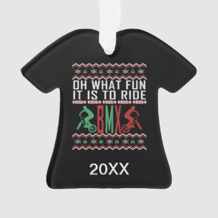 Personalisierter BMX Rider Ugly Weihnachtsschreibe Ornament