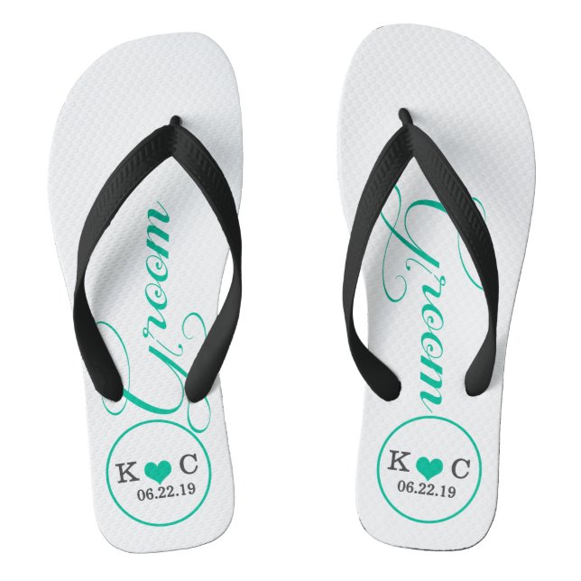 Personalisierter Boden (Aqua) Flip Flops (Fußbett)
