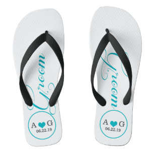 Personalisierter Boden (blau) Flip Flops
