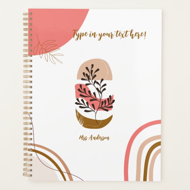 personalisierter Bohemischer Lehrer Moderner Brauc Planer (Vorderseite)