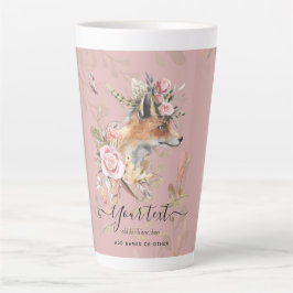 PERSONALISIERTER Boho Fox Feathers Gedenkgeschenk Milchtasse