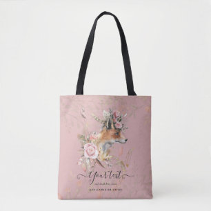 PERSONALISIERTER Boho Fox Feathers Gedenkgeschenk Tasche