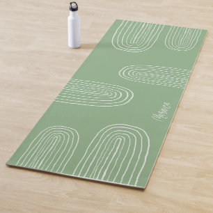 Personalisierter Boho Mid Century Chic Regenbogen Yogamatte
