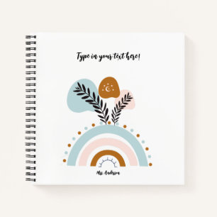personalisierter Boho-Regenbogen Notizbuch