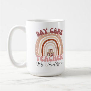 Personalisierter Boho-Regenbogenlehrer Kaffeetasse