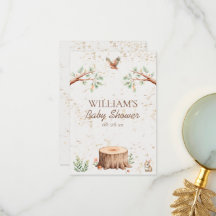 Personalisierter Boho-Wald-Babyshower-Hintergrund