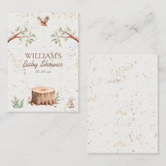 Personalisierter Boho-Wald-Babyshower-Hintergrund Visitenkarte