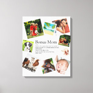 Personalisierter Bonus-Mama-Definition 9-Foto-Coll Leinwanddruck