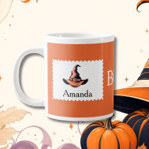 Personalisierter Boo Orange Hexenhut