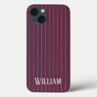 Personalisierter Bordeaux pinstripes Case-Mate iPh