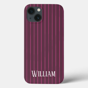 Personalisierter Bordeaux pinstripes Case-Mate iPh iPhone Hülle