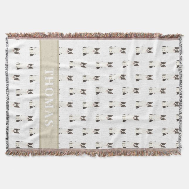 Personalisierter Border Collie Decke (Vorderseite)