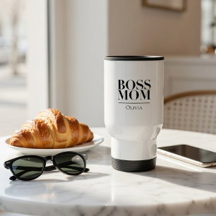 Personalisierter Boss Mom – Individuelles Geschenk Reisebecher