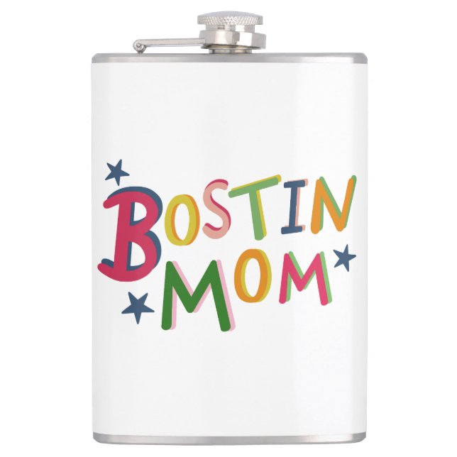 Personalisierter Bostin Mum Black Country Hip Flas Flachmann (Vorderseite)