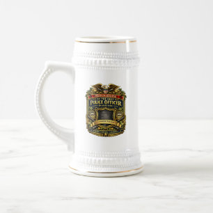 Personalisierter Boston Polizeibeamter Bierkrug Bierglas