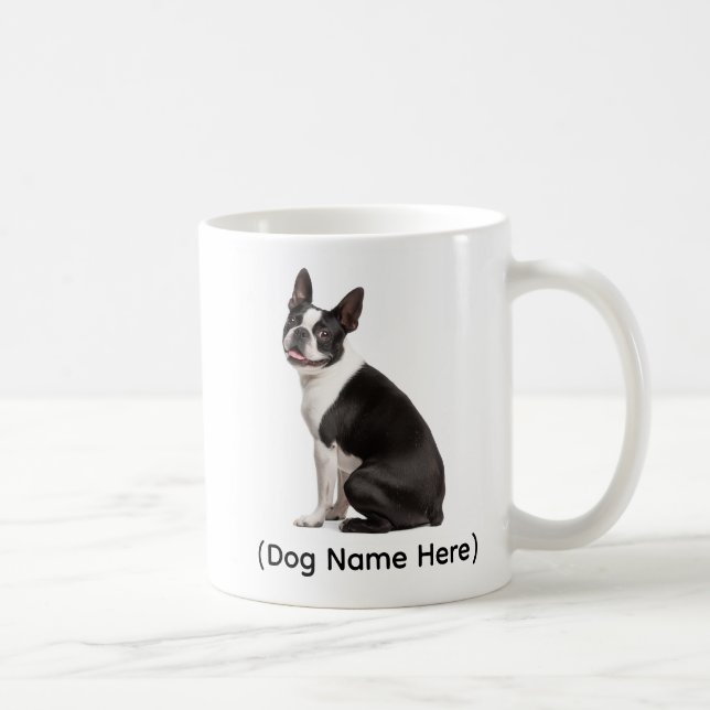 Personalisierter Boston Terrier „I Own You“ Kaffeetasse (Rechts)