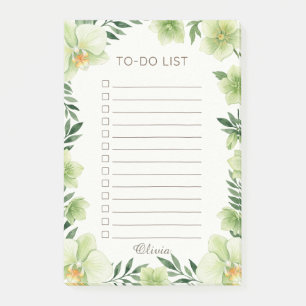 Personalisierter Botanischer Grünpflanzen-Notizblo Post-it Klebezettel