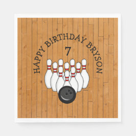 Personalisierter Bowling Themed Birthday Age and N Serviette