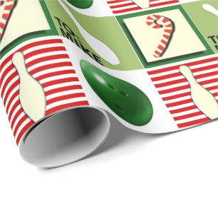 Personalisierter Bowling Weihnachten Geschenkpapier