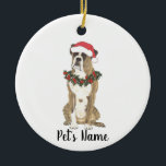 Personalisierter Boxer (Branding) Keramik Ornament<br><div class="desc">Machen Sie die schöne Liste in diesem Jahr mit einem Ornament Ihrer Lieblings-kleine Elf!</div>