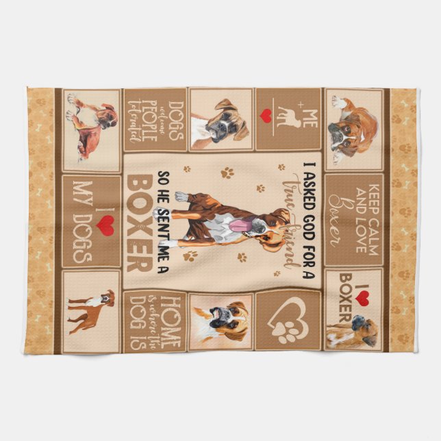 Personalisierter Boxer-Dog-Blanken Geschirrtuch (Horizontal)