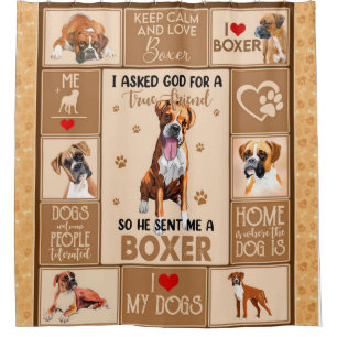 Personalisierter Boxer Dog Blanket, Duschvorhang