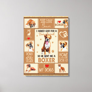 Personalisierter Boxer Dog Blanket, Leinwanddruck