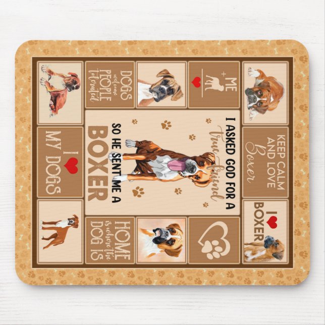 Personalisierter Boxer Dog Blanket, Mousepad (Vorne)